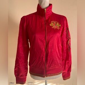 Kappa Italia Jacket Ladies Large PInk And Gold Jetsetter Zip front
